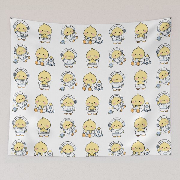 Item preview, Yellow Chick Astronaut – Cute Kawaii Cartoon designed and sold by Moffyuniverse.