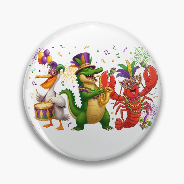 Item preview, Mardi Gras Alligator Crawfish Pelican Parade Crew designed and sold by varin-studio.