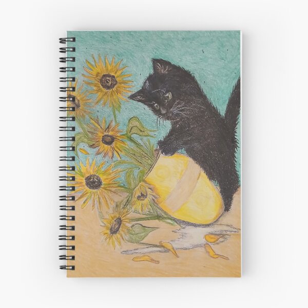 Item preview, Vincent's Cat - Kitten knocking over the famous sunflowers designed and sold by ZoNixonArt.