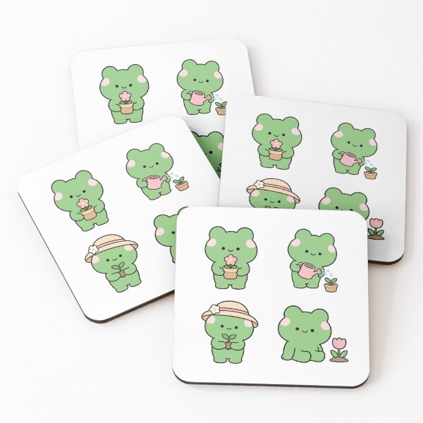 Item preview, Green Frog Gardening – Cute Kawaii Cartoon designed and sold by Moffyuniverse.