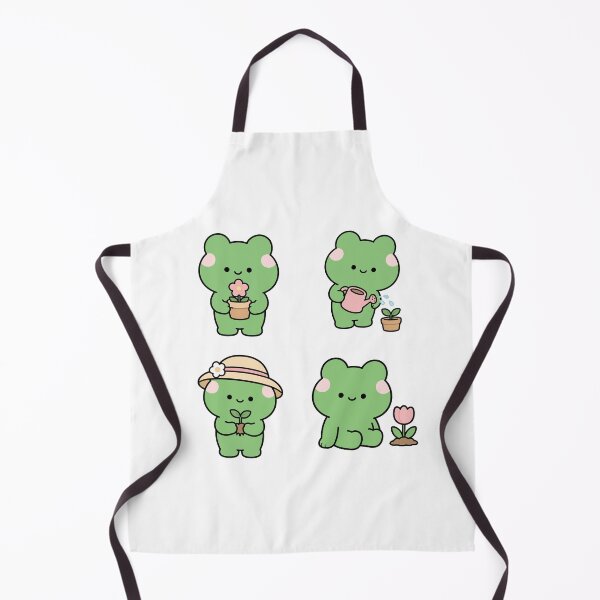 Item preview, Green Frog Gardening – Cute Kawaii Cartoon designed and sold by Moffyuniverse.