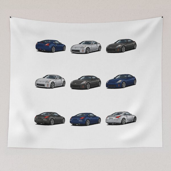Item preview, JDM 350Z Sports Car Coupe 3x3 Drift Track Vehicle Sticker Pack designed and sold by mood-draftsman.