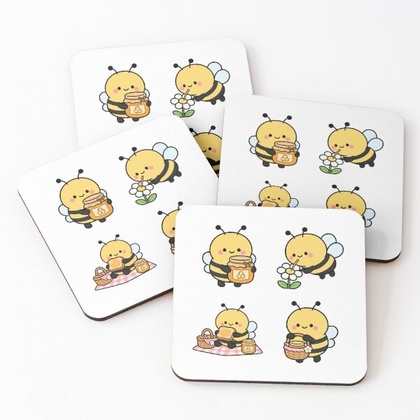 Item preview, Cute Bee Picnic And Honey – Cute Kawaii Cartoon designed and sold by Moffyuniverse.