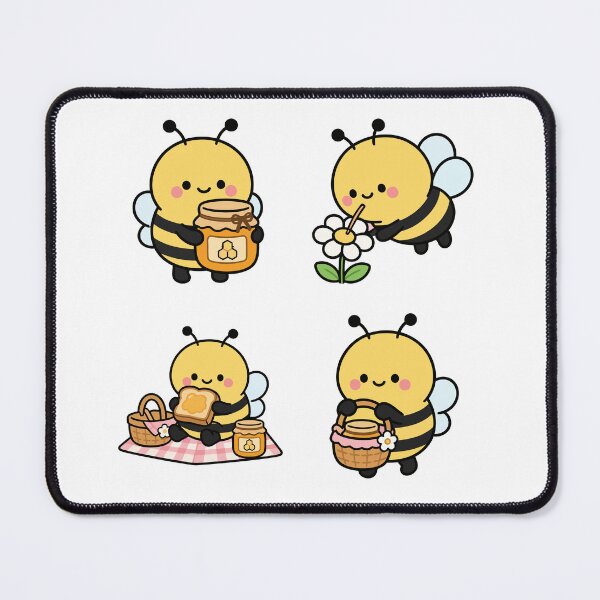 Item preview, Cute Bee Picnic And Honey – Cute Kawaii Cartoon designed and sold by Moffyuniverse.