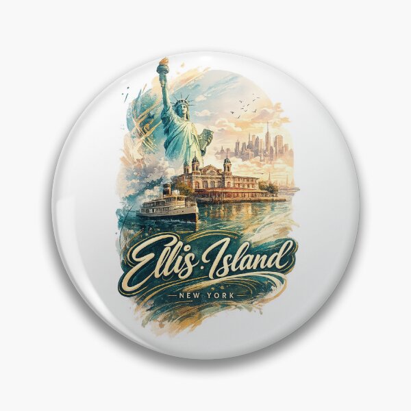 Item preview, Ellis Island New York — Statue of Liberty and Manhattan Harbor designed and sold by Aryabek.