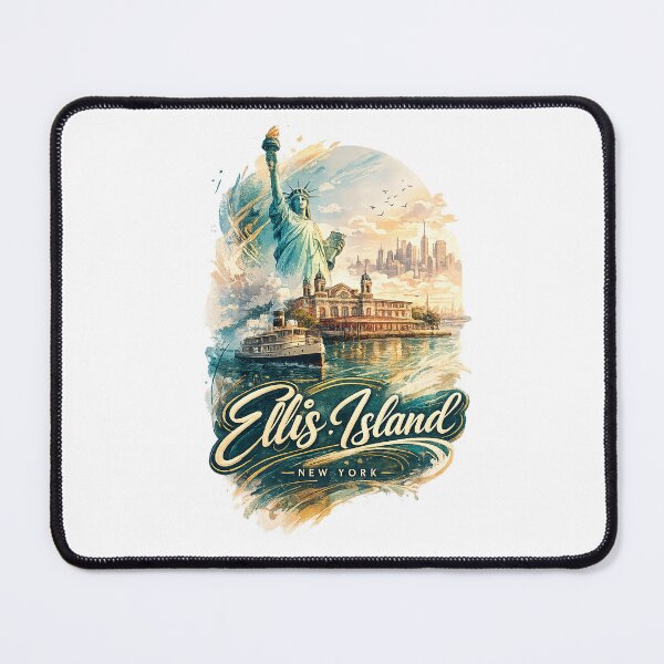 Item preview, Ellis Island New York — Statue of Liberty and Manhattan Harbor designed and sold by Aryabek.
