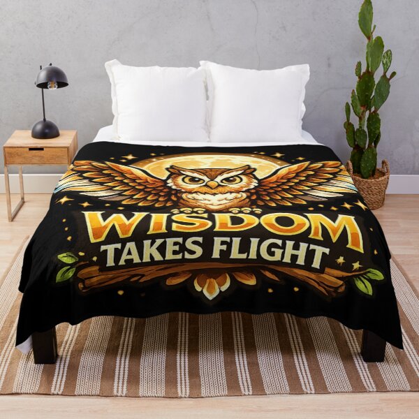 Item preview, Wisdom Takes Flight – Majestic Owl Wisdom Design designed and sold by ArtisticHeart21.