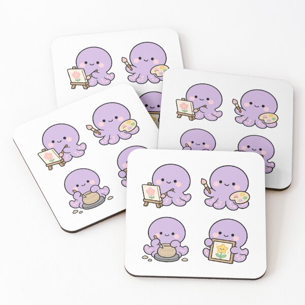 Item preview, Purple Octopus Artist Pottery – Cute Kawaii Cartoon designed and sold by Moffyuniverse.
