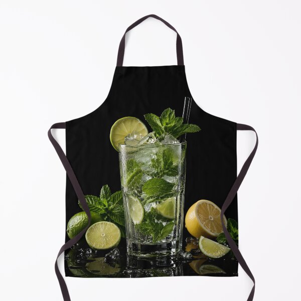 Item preview, Mojito Glass Cocktail on Black Background designed and sold by DoveArtDesigns.