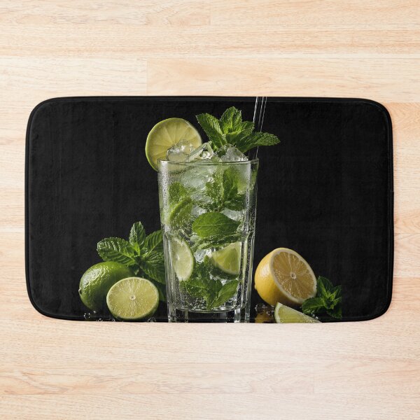Item preview, Mojito Glass Cocktail on Black Background designed and sold by DoveArtDesigns.