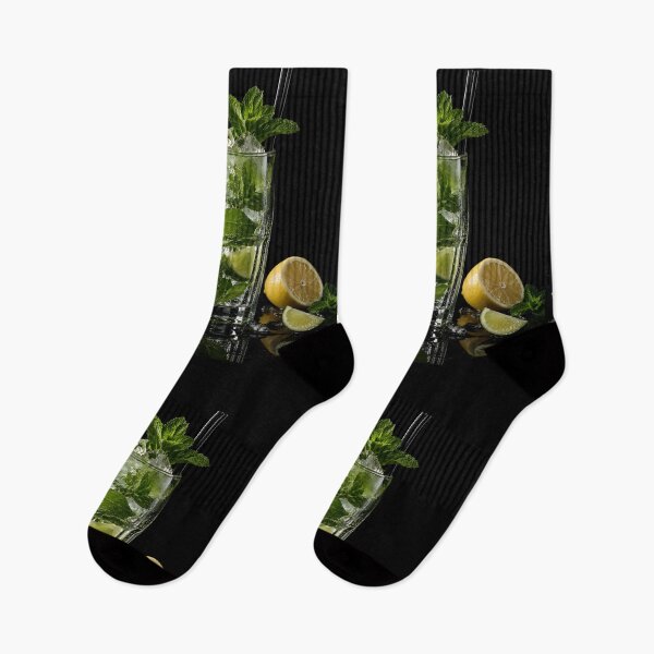Item preview, Mojito Glass Cocktail on Black Background designed and sold by DoveArtDesigns.