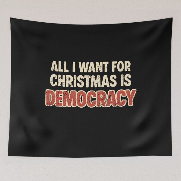 Item preview, All I Want For Christmas Is Democracy Funny Political Vintage designed and sold by QLShop.