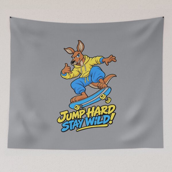 Item preview, Jump Hard, Stay Wild – Kangaroo Skater designed and sold by Aimetoi.