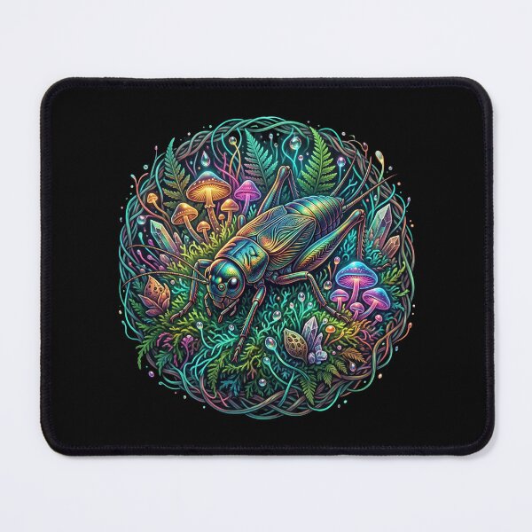 Item preview, Mystic Cricket Insect In Glowing Mushrooms Forest designed and sold by BeaBuzz.