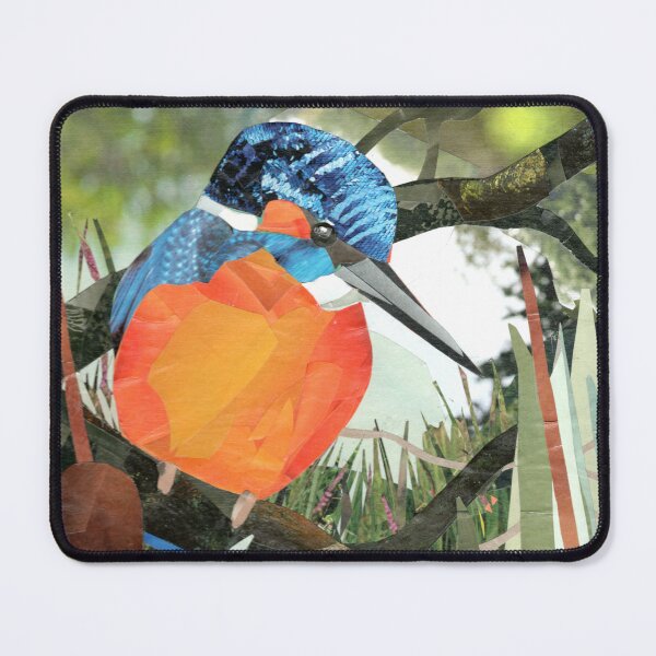 Item preview, Kingfisher with reeds in collage designed and sold by Kathryn Green.