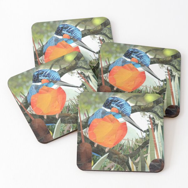 Item preview, Kingfisher with reeds in collage designed and sold by Kathryn Green.