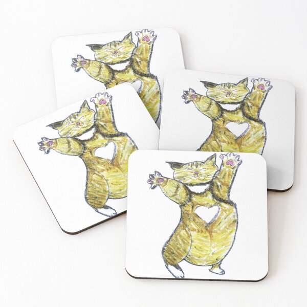 Item preview, Cute Hugging Ginger Cat with Heart Crayon Art designed and sold by MagicYana.