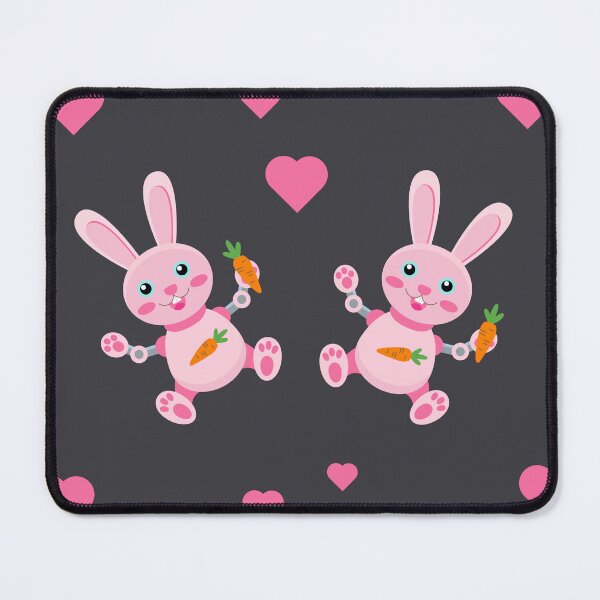 Item preview, Cute Pink Robot Bunny Hearts Seamless Pattern designed and sold by ElenMart.
