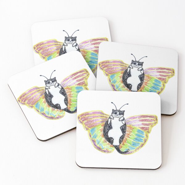 Item preview, Cute Butterfly Cat Crayon Art designed and sold by MagicYana.