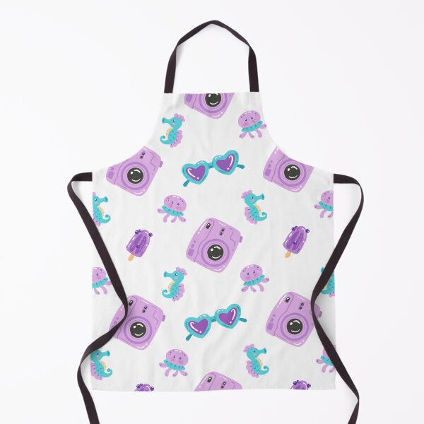 Item preview, Cute Purple Camera and Seahorse Seamless Pattern designed and sold by JayverseShop.