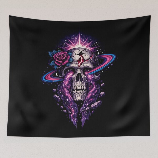 Item preview, Cosmic Skull Rose Gothic space designed and sold by SidTastic .