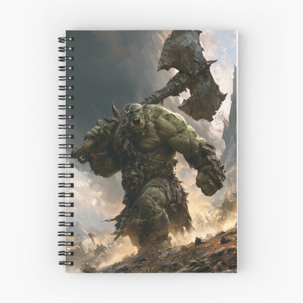 Item preview, A battle-hardened Orc charging across a rugged battlefield beneath dark storm clouds, Fantasy & Mythological Creatures designed and sold by CDC40.