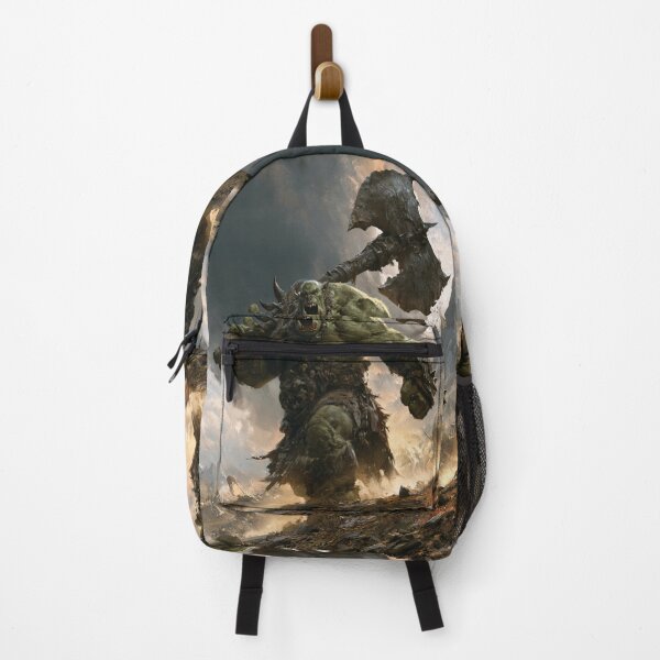 Item preview, A battle-hardened Orc charging across a rugged battlefield beneath dark storm clouds, Fantasy & Mythological Creatures designed and sold by CDC40.