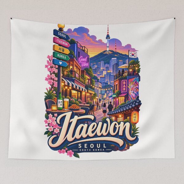 Item preview, Itaewon Seoul Nightlife Beneath Namsan Seoul Tower South Korea designed and sold by Places On Earth.