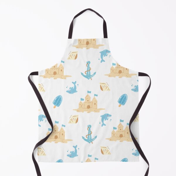 Item preview, Cute Sandcastle and Dolphin Seamless Pattern designed and sold by JayverseShop.