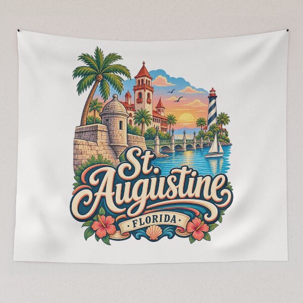 Item preview, St Augustine Florida Castillo de San Marcos and Coastal Lighthouse Sunset designed and sold by Places On Earth.