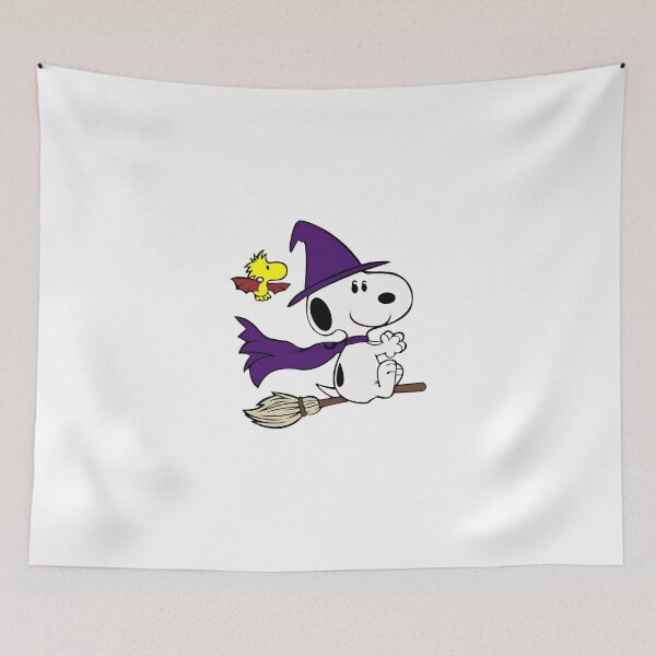 Item preview, Snoopy Peanuts Witch Riding Broomstick Halloween Flying Woodstock designed and sold by Moonifillst.