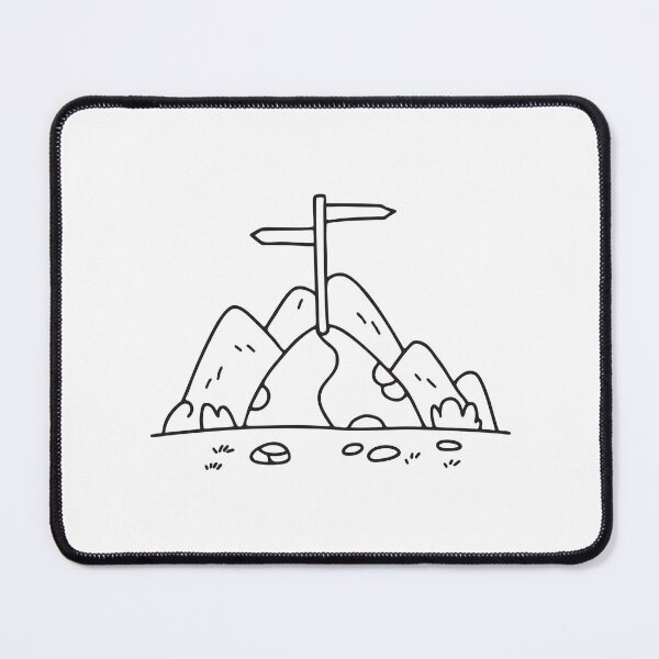 Item preview, A wooden trail signpost standing along a steep rocky trail designed and sold by rasagamastore.