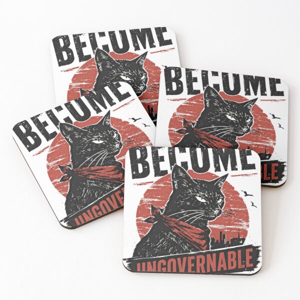 Item preview, Become Ungovernable Black Cat Anarchy Rebel Freedom designed and sold by SkeletonsDanger.