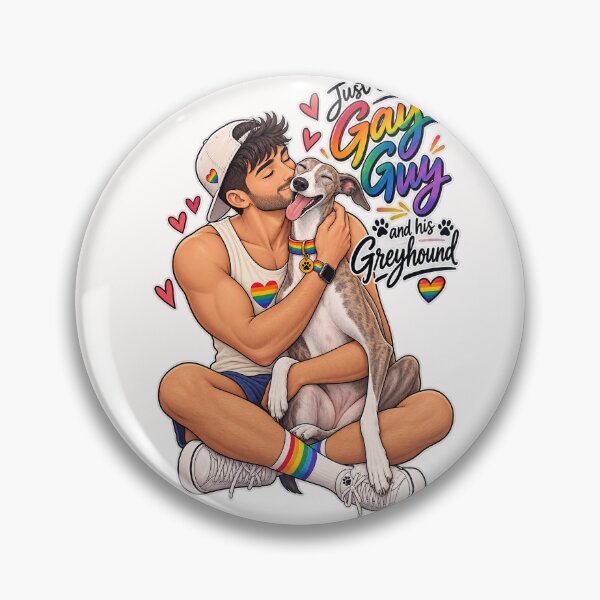 Item preview, Gay Guy and His Greyhound Pride Love designed and sold by Places On Earth.