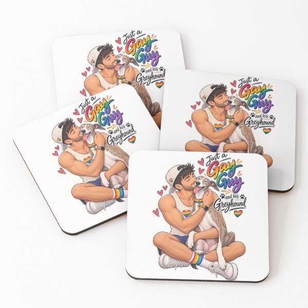 Item preview, Gay Guy and His Greyhound Pride Love designed and sold by Places On Earth.