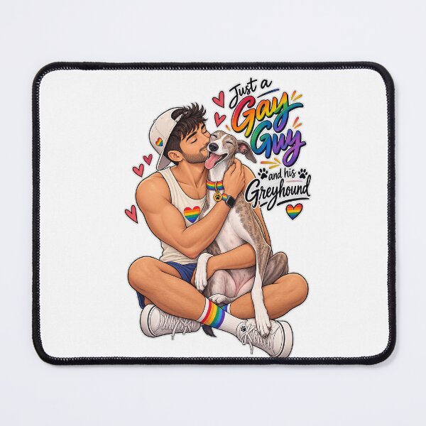 Item preview, Gay Guy and His Greyhound Pride Love designed and sold by Places On Earth.