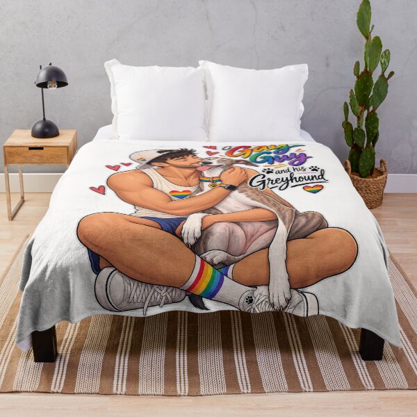 Item preview, Gay Guy and His Greyhound Pride Love designed and sold by Places On Earth.