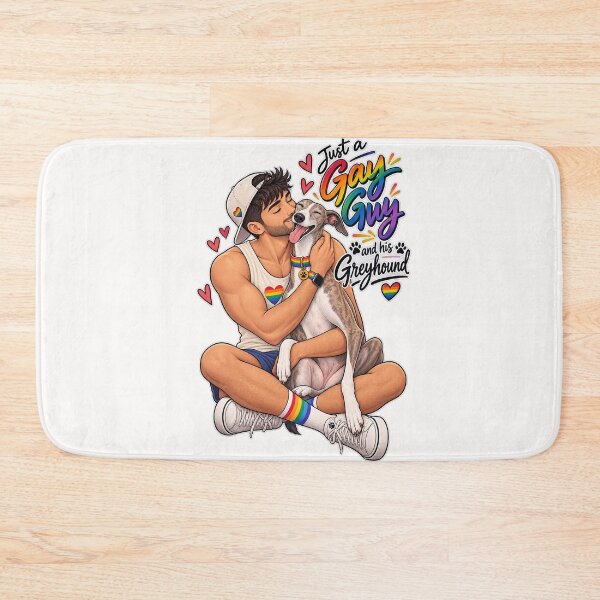 Item preview, Gay Guy and His Greyhound Pride Love designed and sold by Places On Earth.