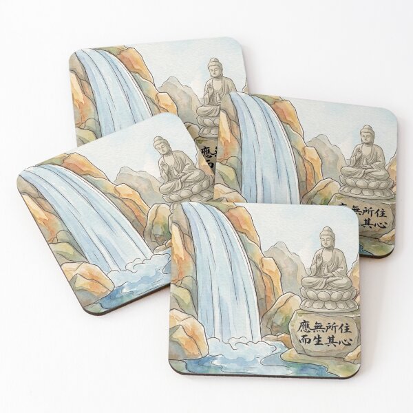 Item preview, Stone Buddha Waterfall Meditation designed and sold by Dreamic.Art.