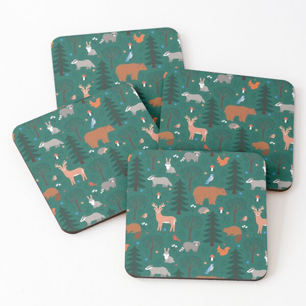 Item preview, Cute woodland animals seamless pattern designed and sold by burbura.
