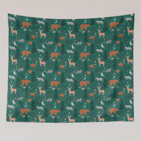 Item preview, Cute woodland animals seamless pattern designed and sold by burbura.