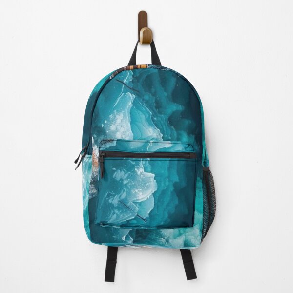 Item preview, Boat Floating in Frozen Turquoise Glacial Lake Aerial View Art designed and sold by LYAN-STORE.