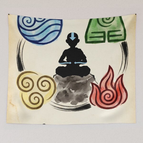 Item preview, Avatar The Last Airbender Aang Four Elements Water Earth Fire Air designed and sold by Manga Mouth Piece .