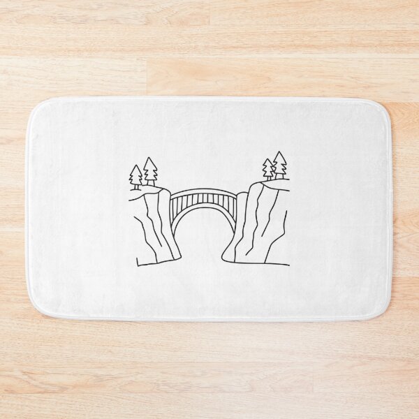 Item preview, A plank bridge laid over a thin gap between valley cliffs designed and sold by rasagamastore.