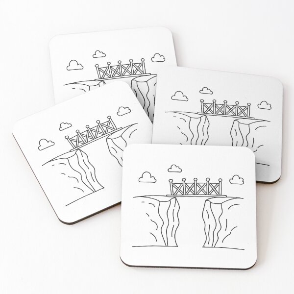 Item preview, A rustic wood bridge crossing a tight valley channel designed and sold by rasagamastore.
