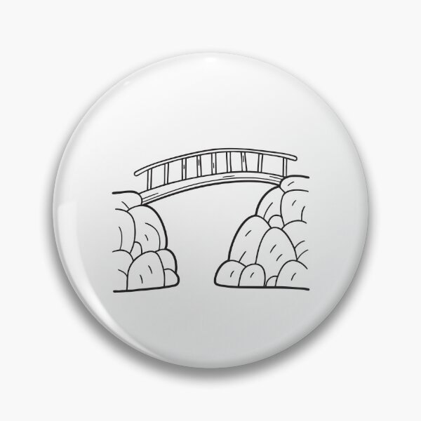 Item preview, A wooden walkway bridge stretching over a valley crevice designed and sold by rasagamastore.