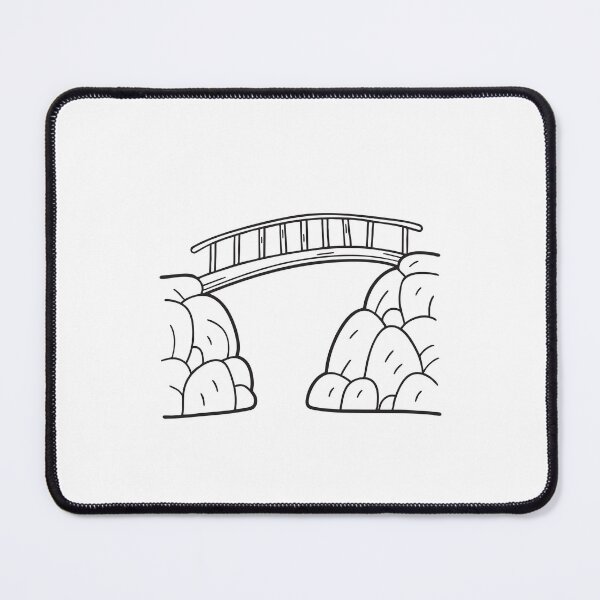 Item preview, A wooden walkway bridge stretching over a valley crevice designed and sold by rasagamastore.