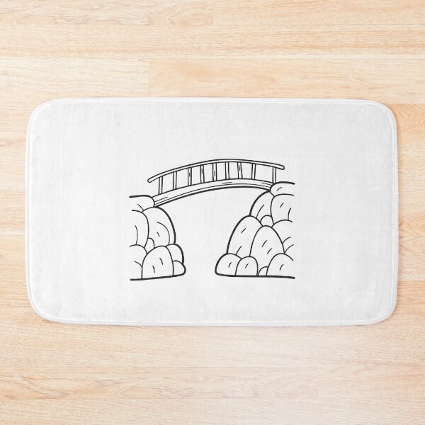 Item preview, A wooden walkway bridge stretching over a valley crevice designed and sold by rasagamastore.