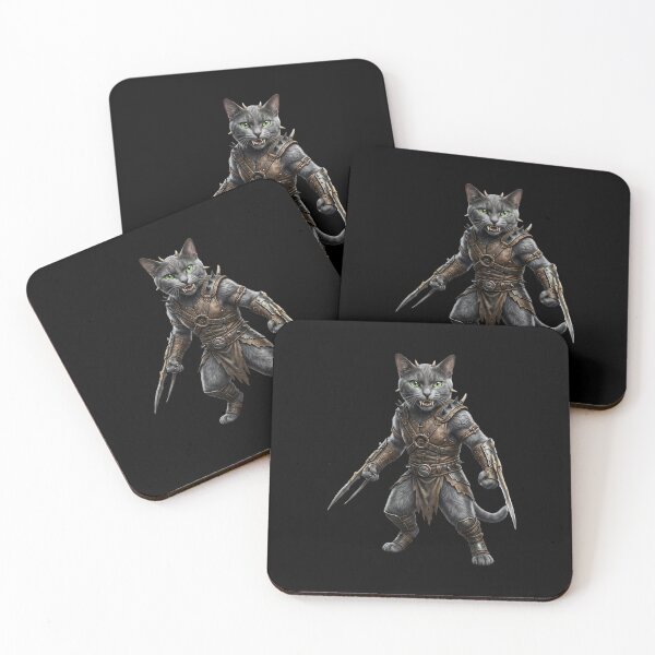 Item preview, Feral Cat Warrior - Clawed Dark Fantasy Battle Art designed and sold by TOOBIC.
