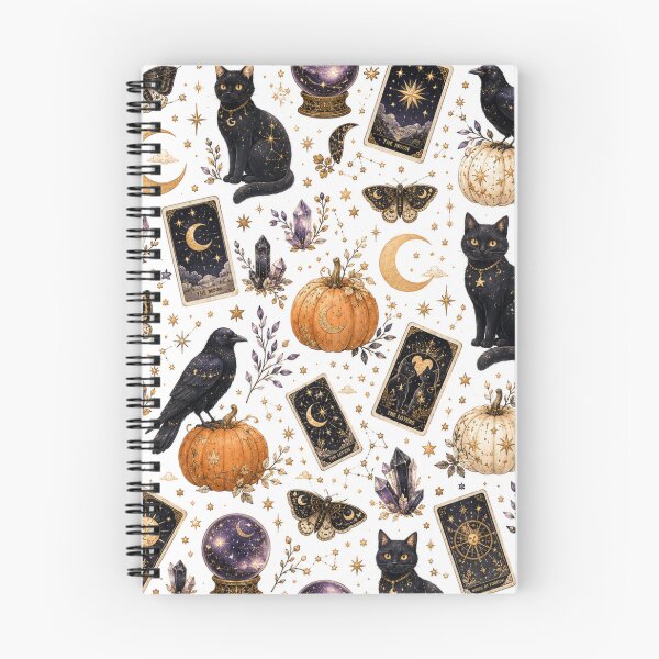 Item preview, Mystical Black Cats Tarot Halloween Celestial Witchy Pattern designed and sold by DreamPixelPrint.